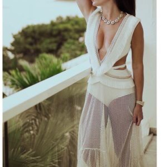 PatBo Ivory Cut Out Beach Dress - Picture 2 of 5